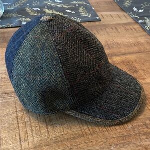 Mucros Weavers Baseball Patch Hat Killarney Ireland Wool Herringbone Plaid